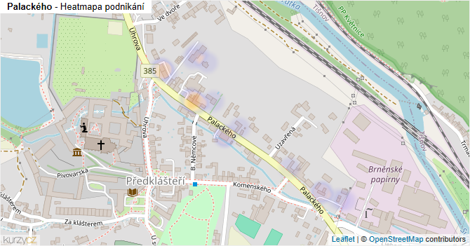Palackého - mapa podnikání