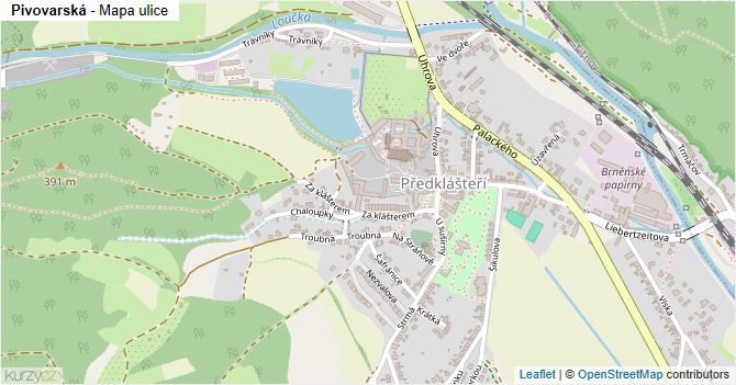 Pivovarská - mapa ulice