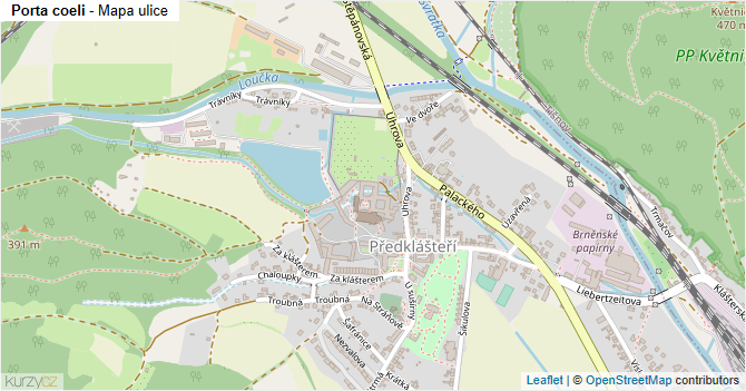 Porta coeli - mapa ulice