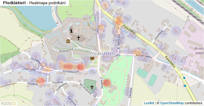 Předklášteří - mapa podnikání