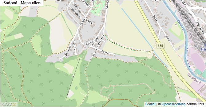 Sadová - mapa ulice