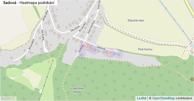Sadová - mapa podnikání