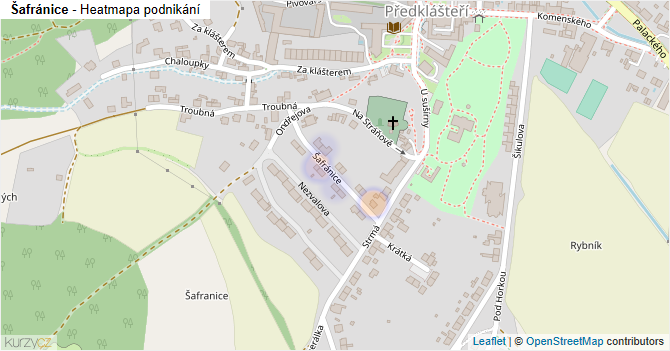 Šafránice - mapa podnikání