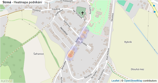 Strmá - mapa podnikání