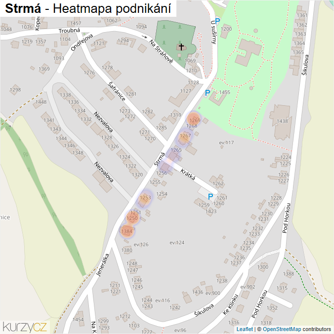 Mapa Strmá - Firmy v ulici.