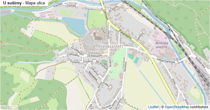U sušírny - mapa ulice