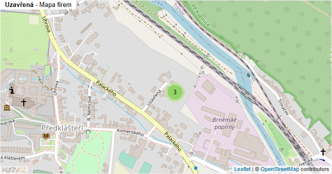 Uzavřená - mapa firem