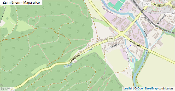Za mlýnem - mapa ulice