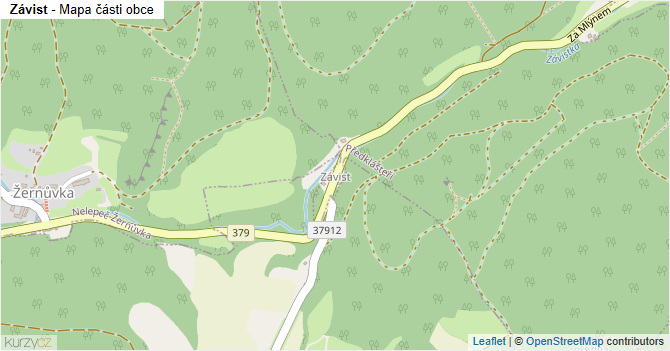 Závist - mapa části obce