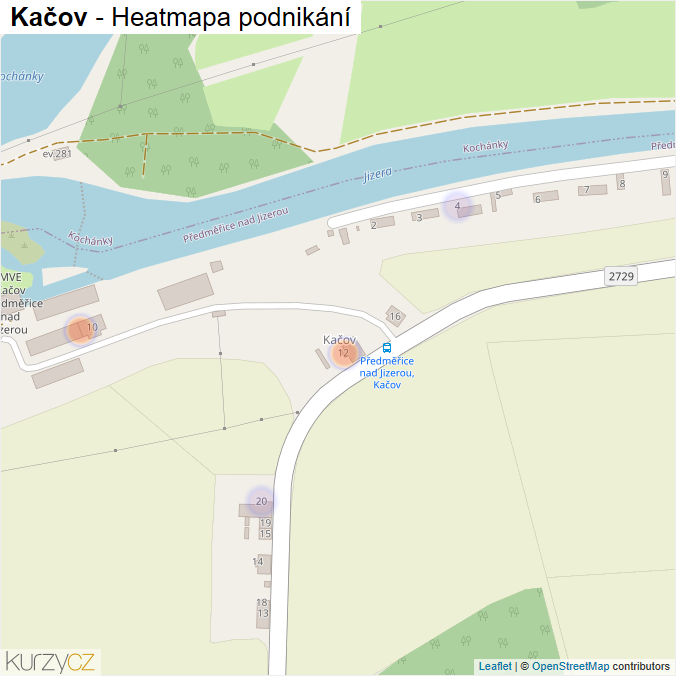 Mapa Kačov - Firmy v části obce.