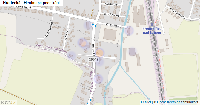 Hradecká - mapa podnikání
