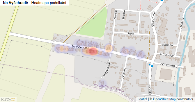 Na Vyšehradě - mapa podnikání