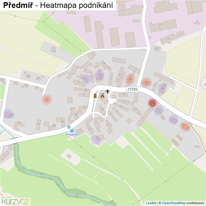 Mapa Předmíř - Firmy v části obce.