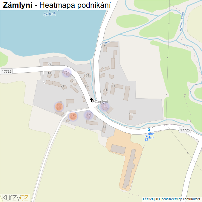 Mapa Zámlyní - Firmy v části obce.