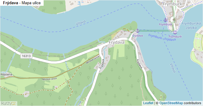 Frýdava - mapa ulice