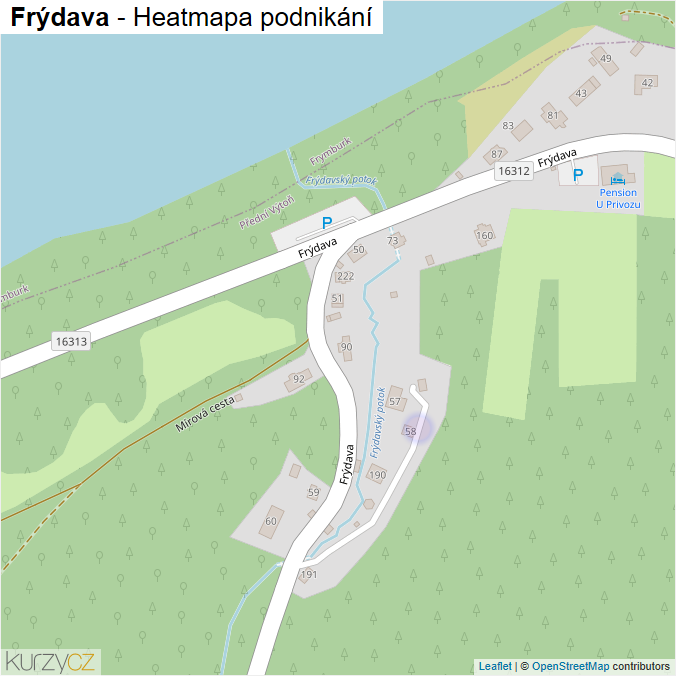 Mapa Frýdava - Firmy v ulici.