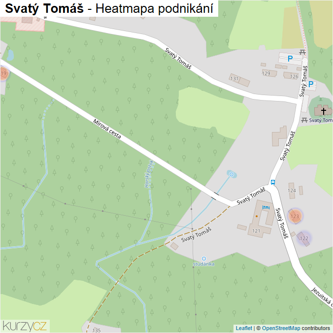 Mapa Svatý Tomáš - Firmy v ulici.