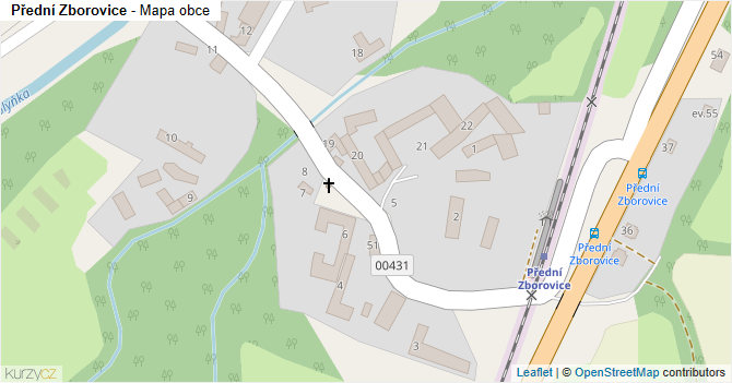 Přední Zborovice - mapa obce