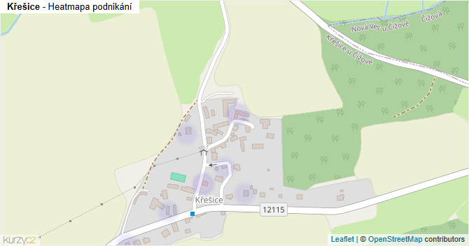Křešice - mapa podnikání