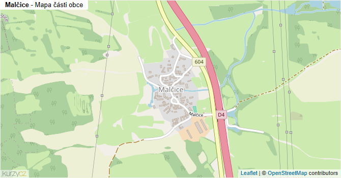 Malčice - mapa části obce