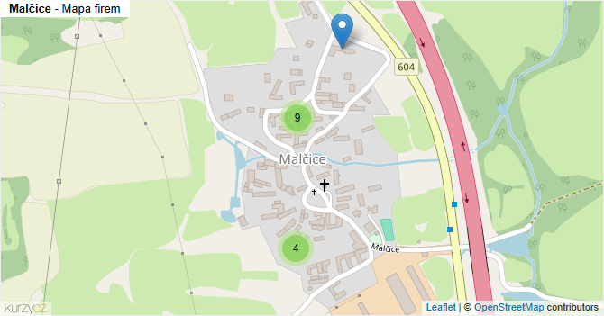 Malčice - mapa firem