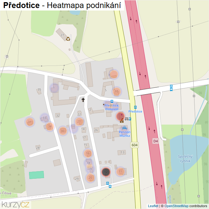 Mapa Předotice - Firmy v části obce.