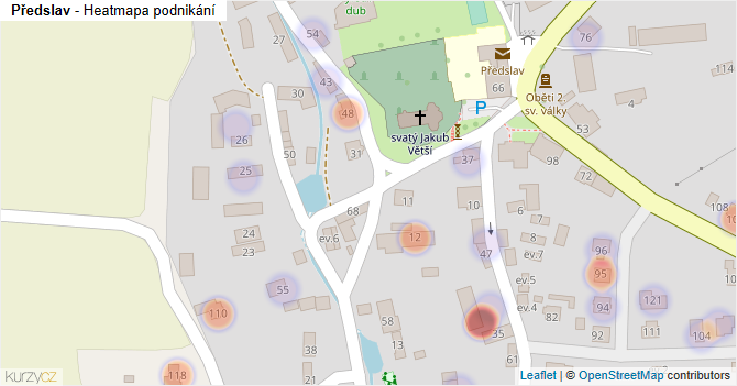Předslav - mapa podnikání