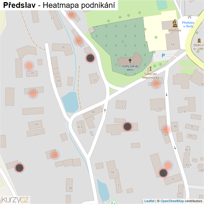 Mapa Předslav - Firmy v obci.