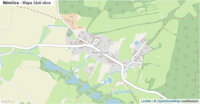 Němčice - mapa části obce