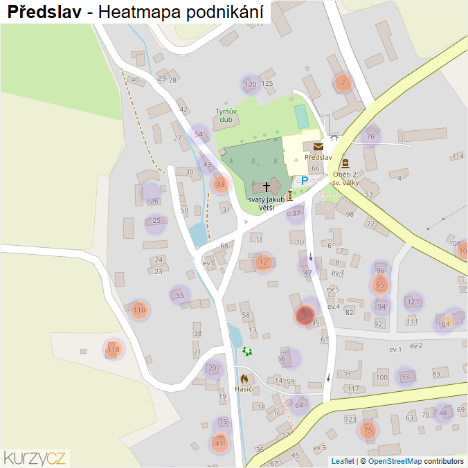 Mapa Předslav - Firmy v části obce.