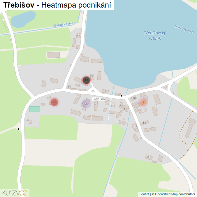 Mapa Třebíšov - Firmy v části obce.