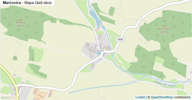 Marčovice - mapa části obce