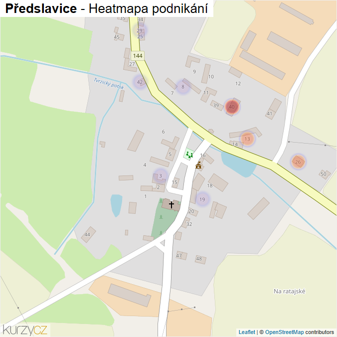 Mapa Předslavice - Firmy v části obce.
