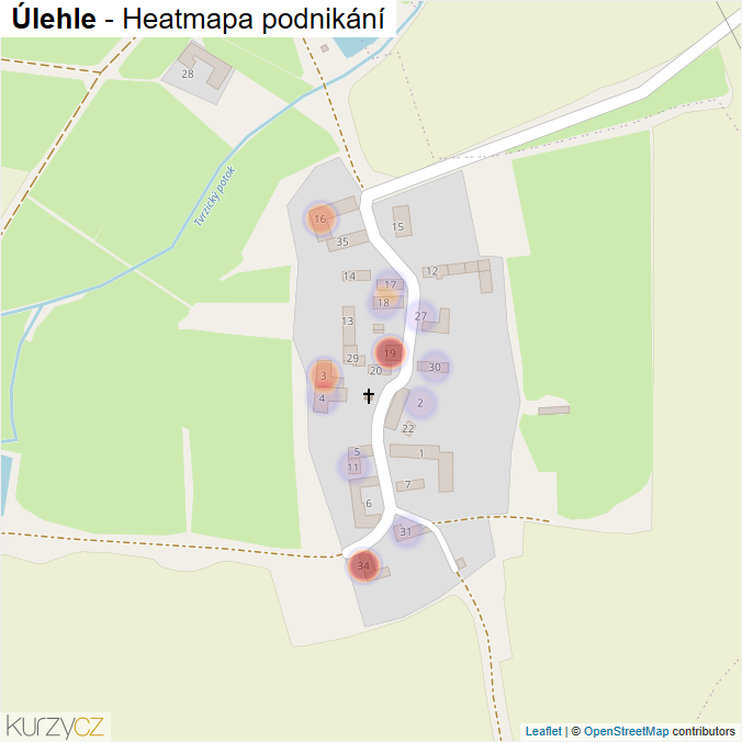 Mapa Úlehle - Firmy v části obce.