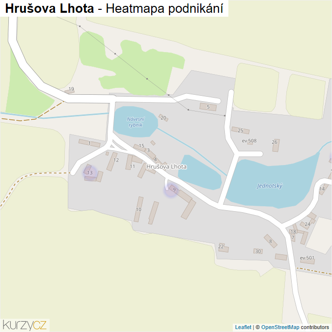Mapa Hrušova Lhota - Firmy v části obce.