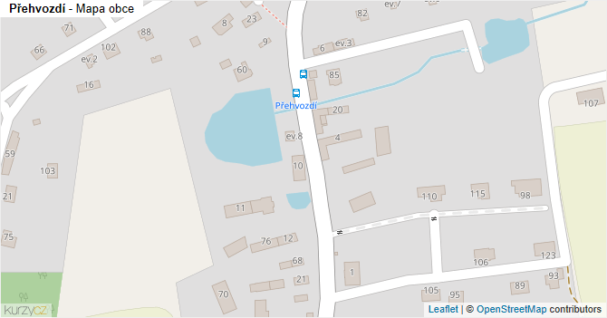 Přehvozdí - mapa obce