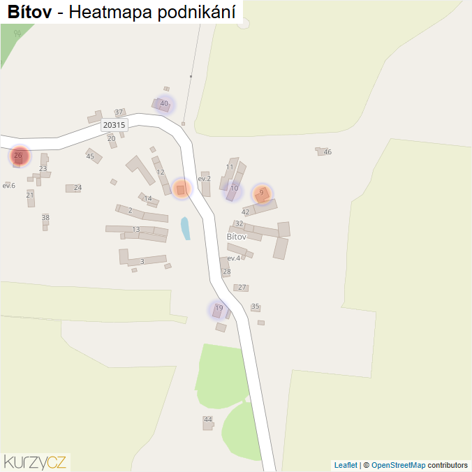 Mapa Bítov - Firmy v části obce.