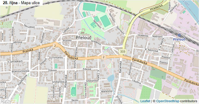 28. října - mapa ulice
