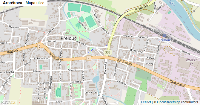 Arnoštova - mapa ulice