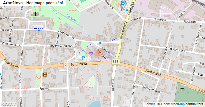 Arnoštova - mapa podnikání