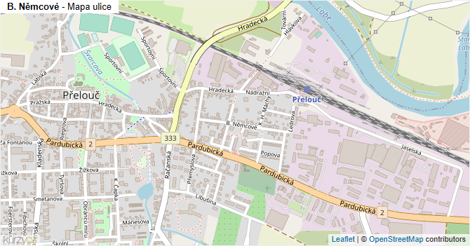 B. Němcové - mapa ulice