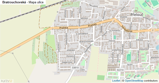 Bratrouchovská - mapa ulice