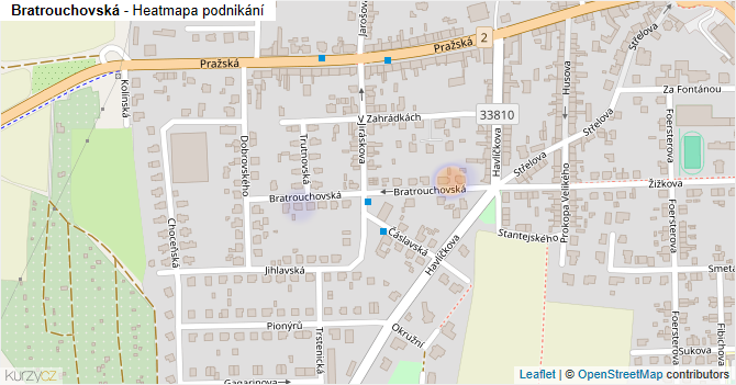 Bratrouchovská - mapa podnikání