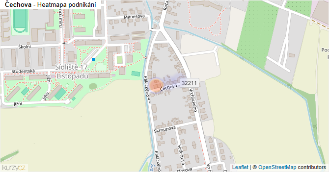 Čechova - mapa podnikání
