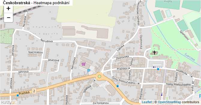 Českobratrská - mapa podnikání