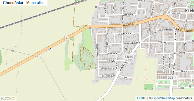 Choceňská - mapa ulice