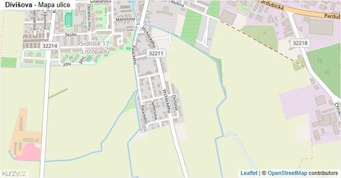Divišova - mapa ulice