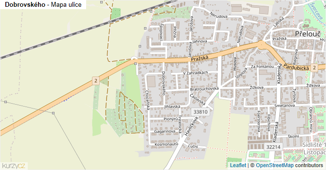 Dobrovského - mapa ulice