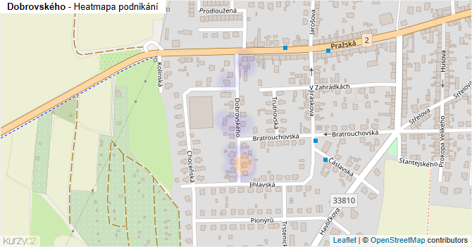 Dobrovského - mapa podnikání