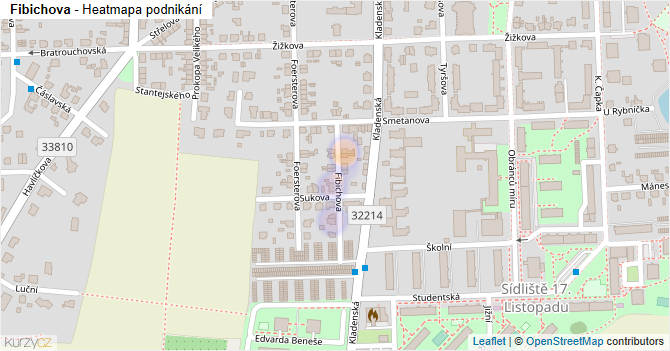 Fibichova - mapa podnikání